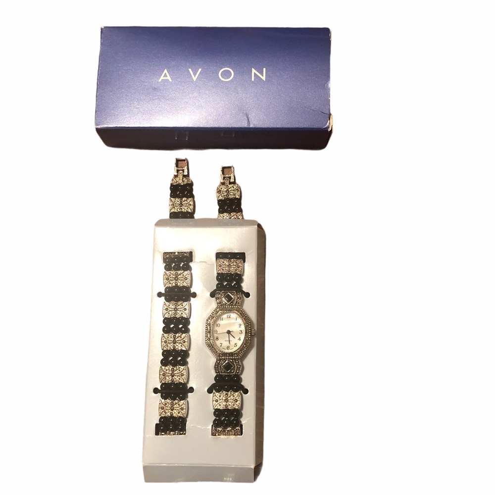 NIB Genuine Onyx Beaded Watch & Bracelet Set